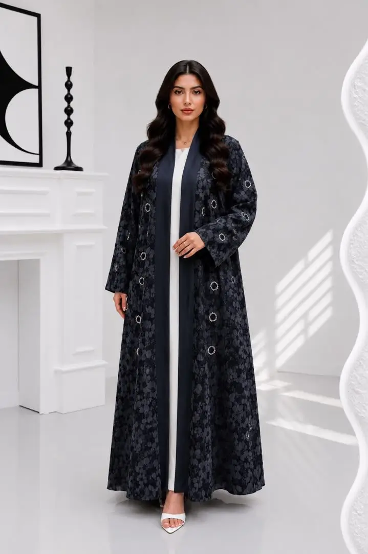 Women's Jacquard Abaya with Hand-Beading– Model MA 027