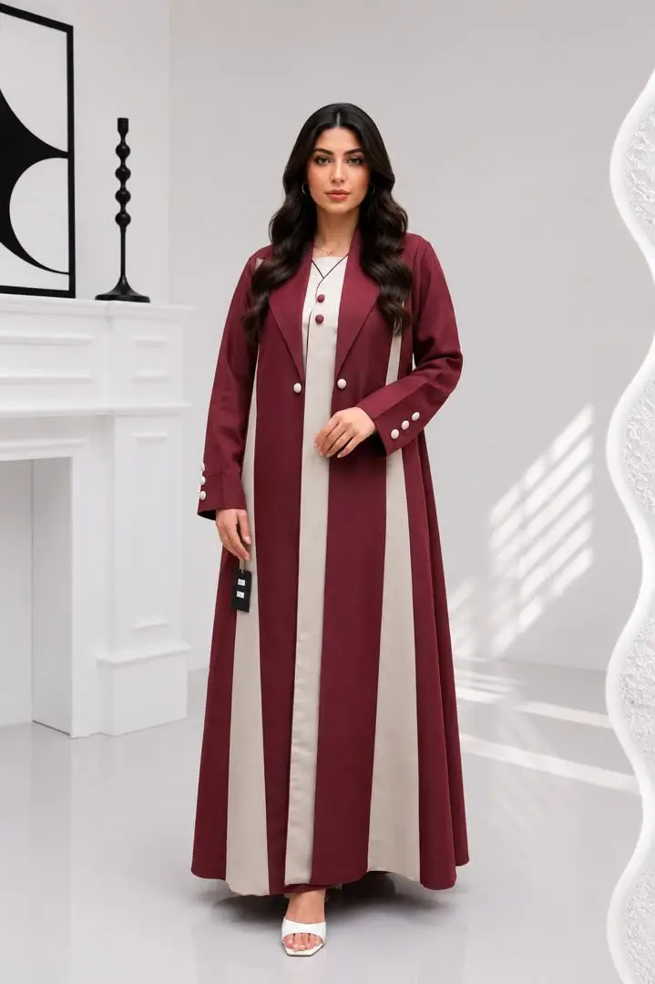 Women's Satan Abaya with Cut /Style - Model MA 026