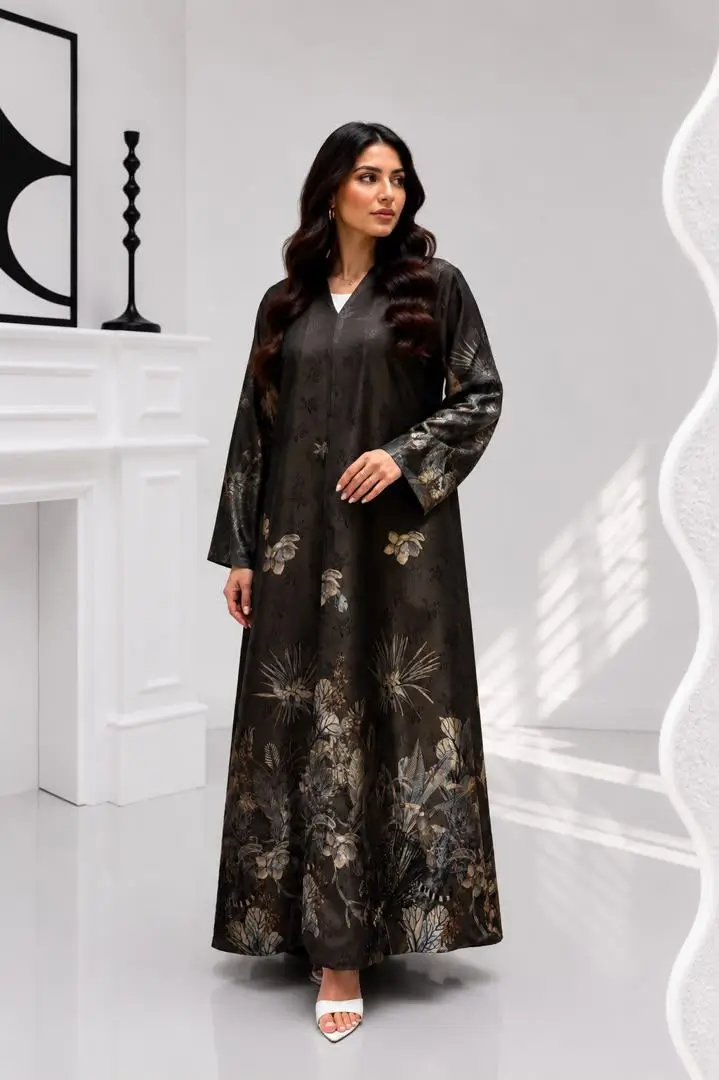 Women's Patterned Abaya with Hand-Beading - Model MA 025