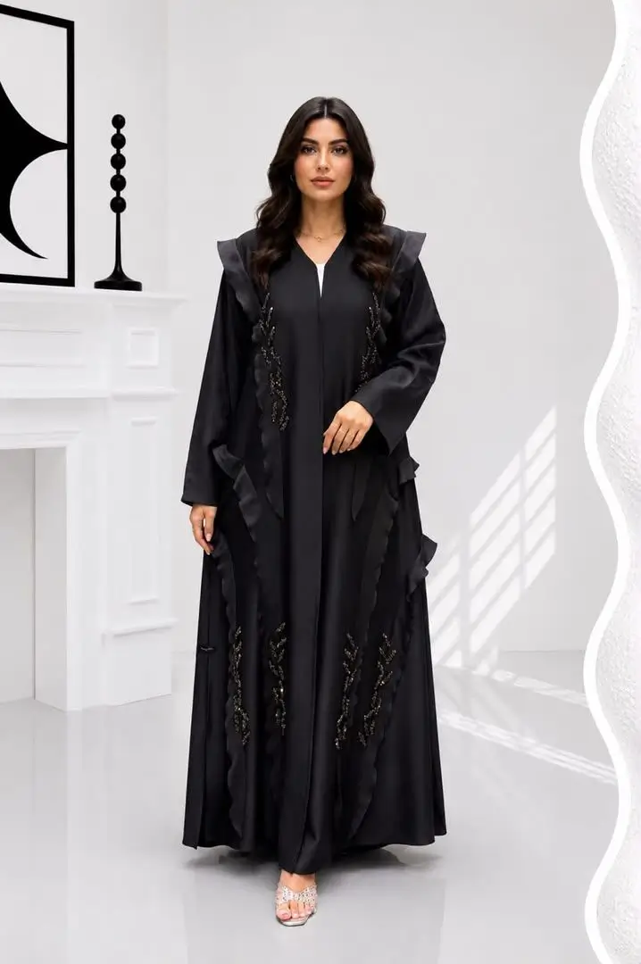 Women's Crepe Abaya with Hand-Beading - Model MA 037